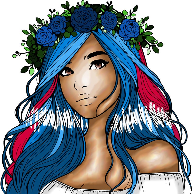 realistic girl with flower crown