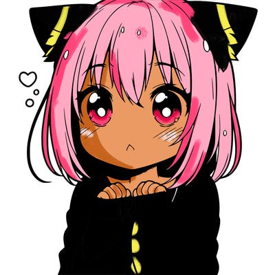 shy anime catgirl