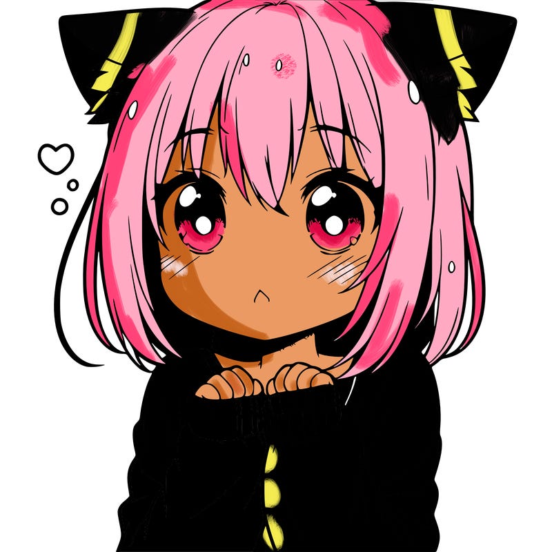 shy anime catgirl
