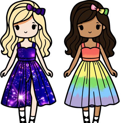 realistic girl with dress split