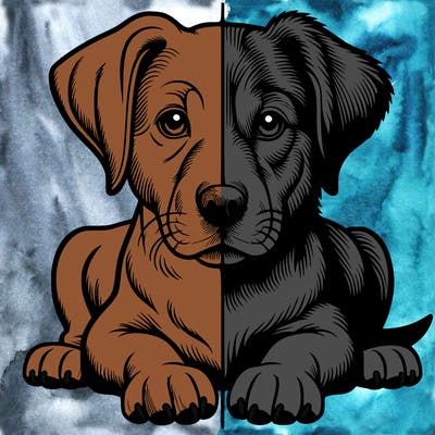 realistic dog split picture