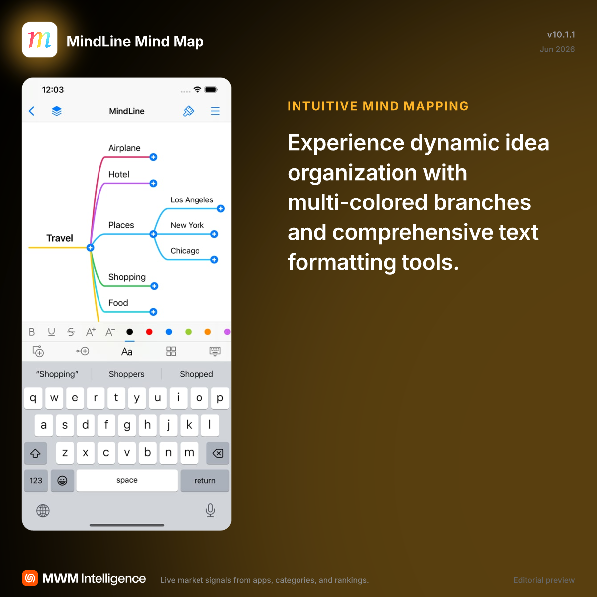 MindLine Mind Map - Productivity App | MWM