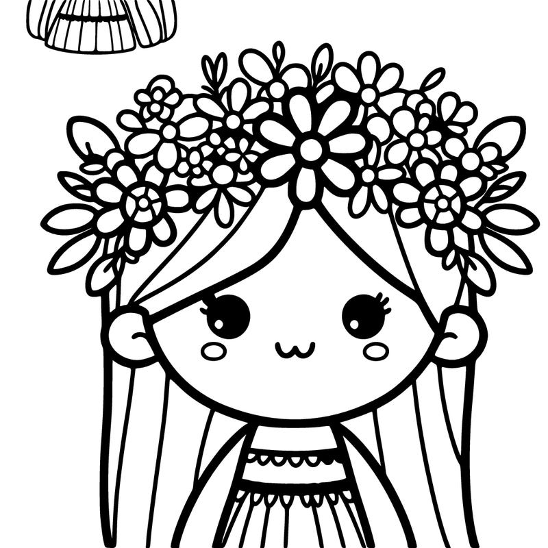 girl with flowers crown