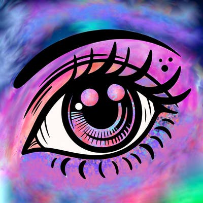 image of an eye with an eyelid