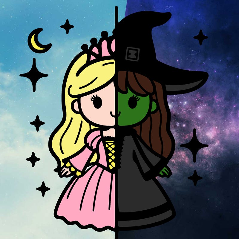 split princess and witch