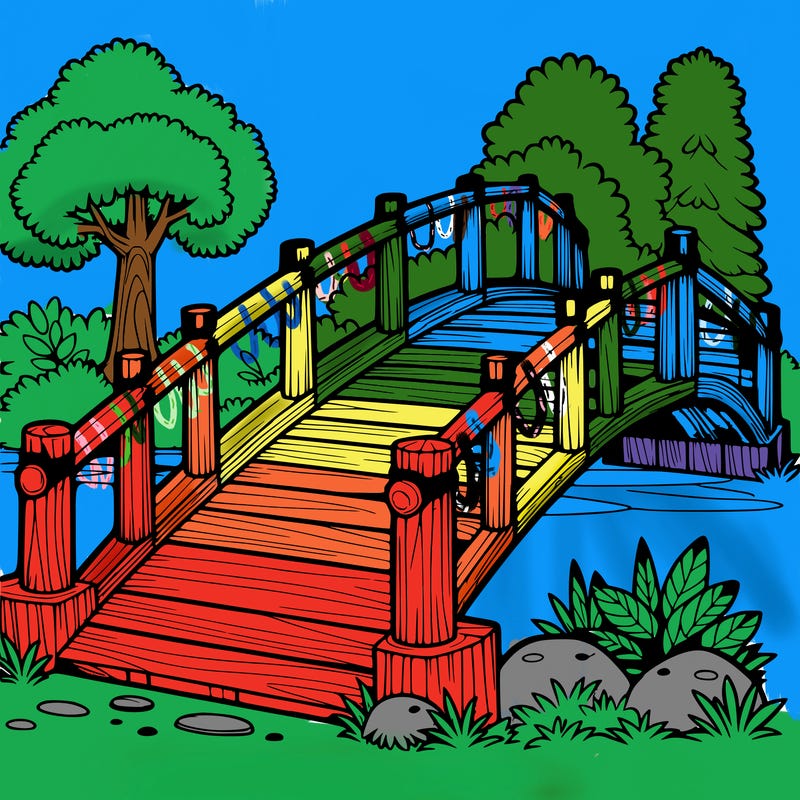 a wooden bridge