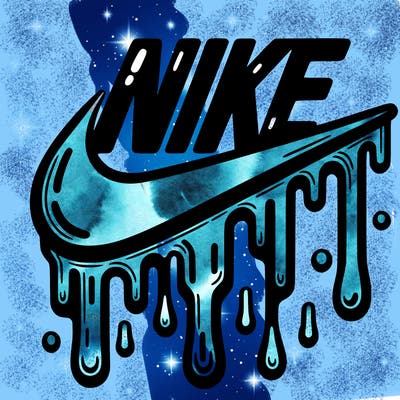 dripping nike logo