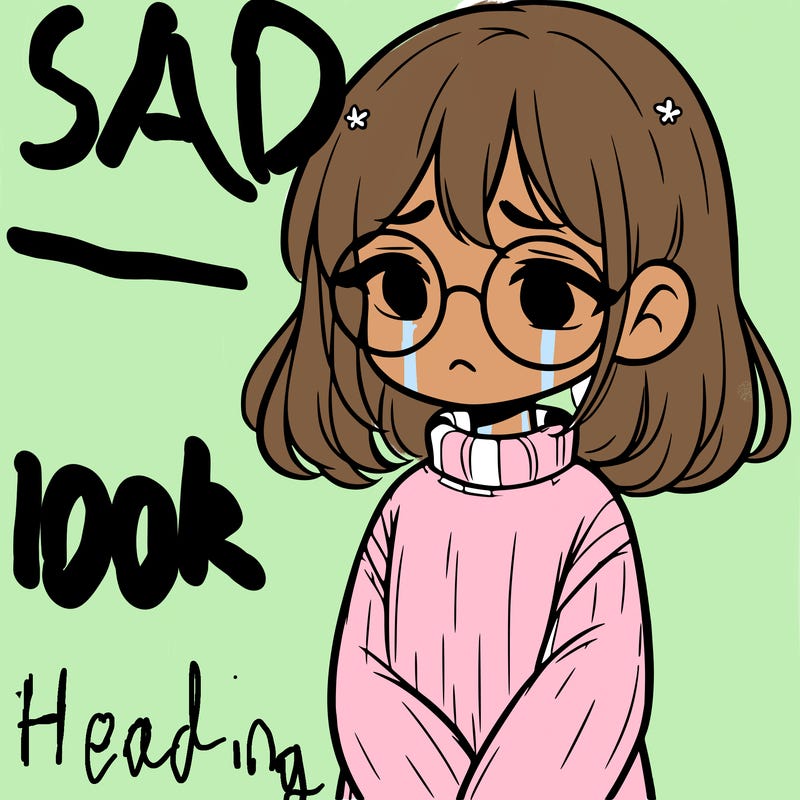 sad girl with glasses in a sweater
