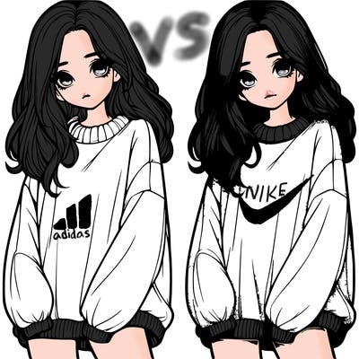 realistic girl with baggy sweater