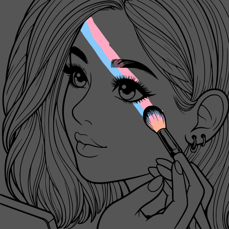 a realistic girl doing her makeup