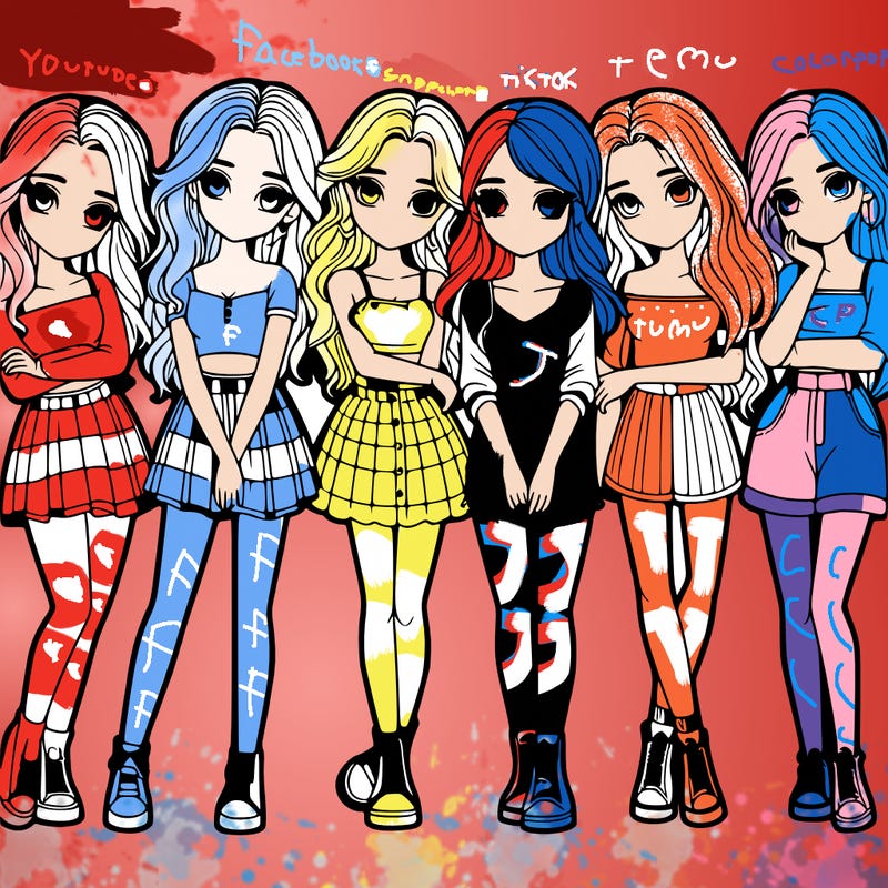 a group of girls realistic