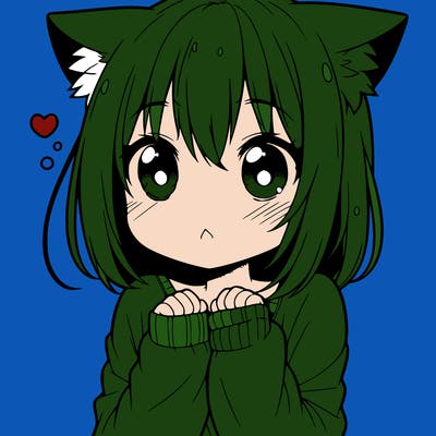 shy anime catgirl