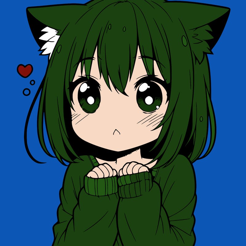 shy anime catgirl