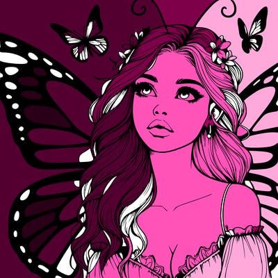 butterfly fairy realistic girl