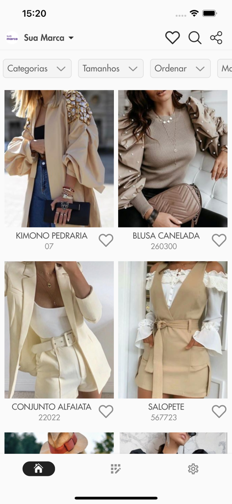 Vesti Vendas - Catálogo do aplicativo Vesti Vendas em grade mostrando vários itens de moda para atacado