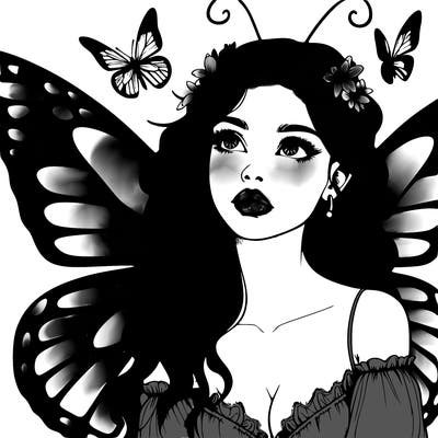 butterfly fairy realistic girl