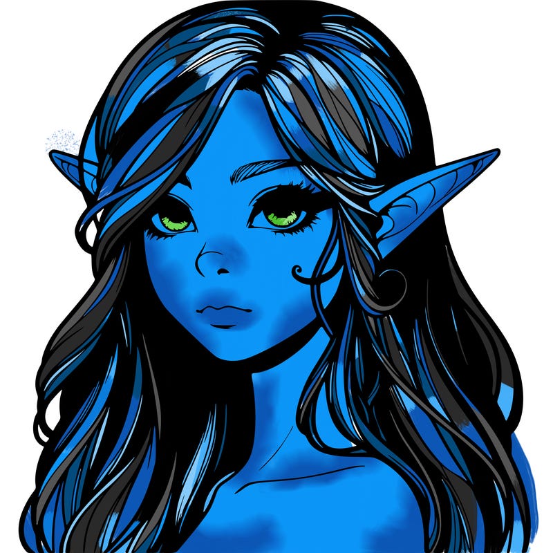 elf girl realistic dark fantasy