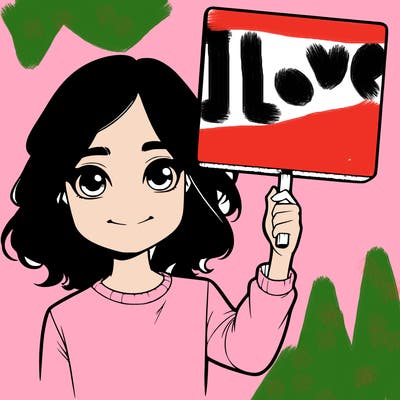 realistic girl holding up a sign