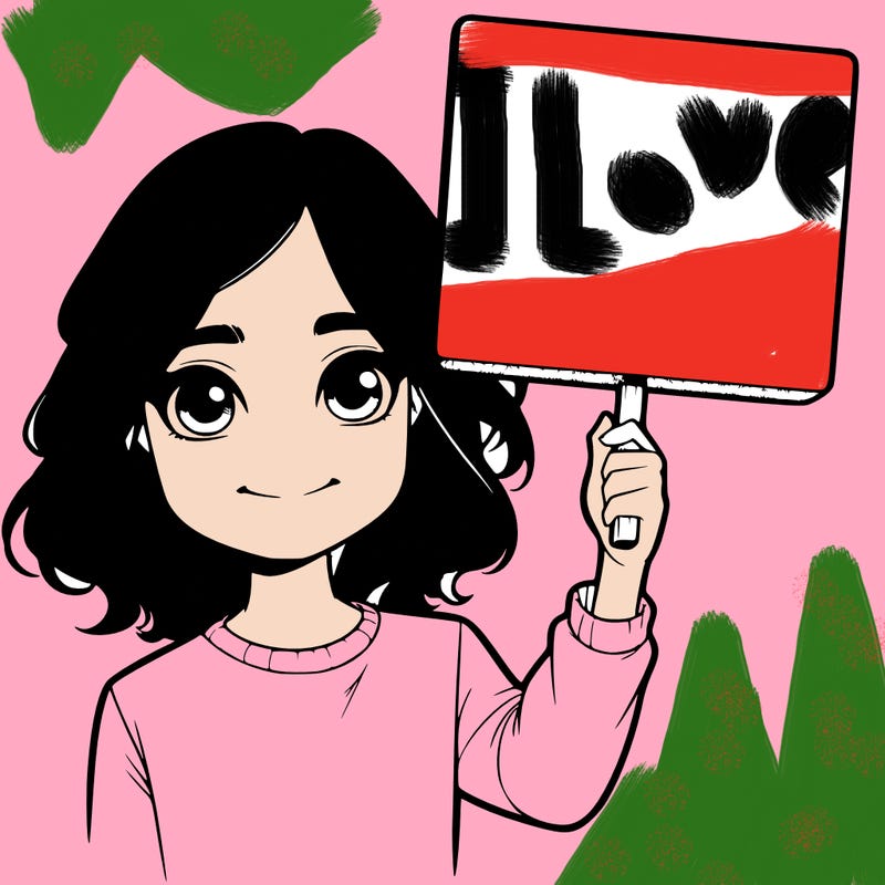 realistic girl holding up a sign