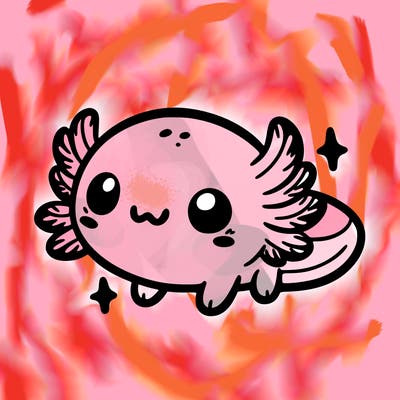 cute easy baby axolotl