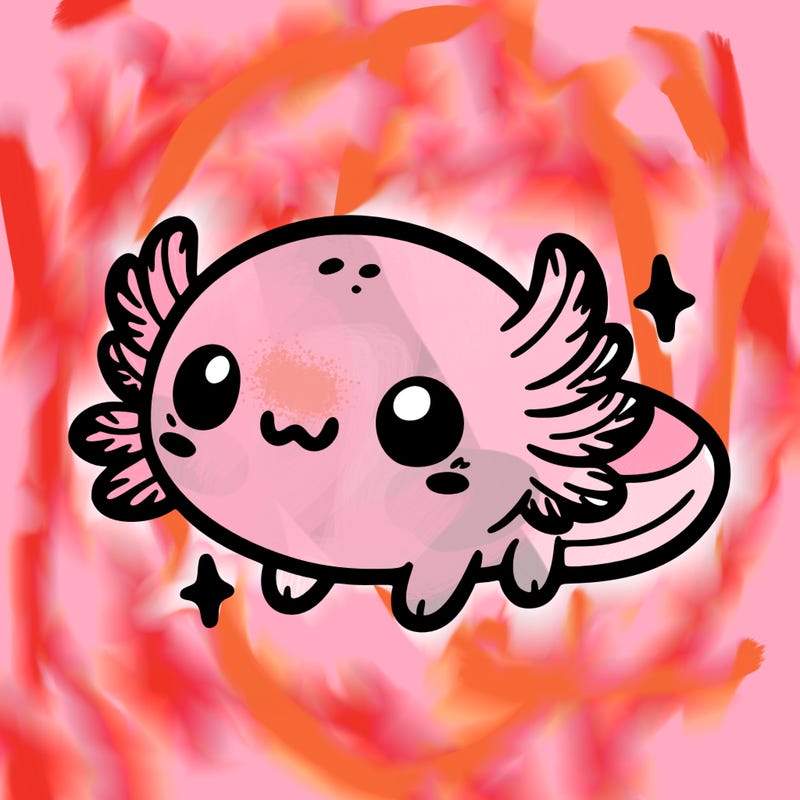 cute easy baby axolotl