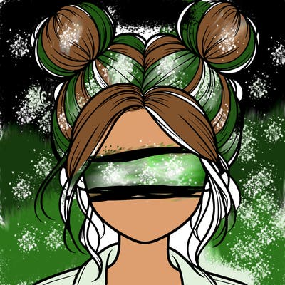 realistic girl with buns on the top of her hair