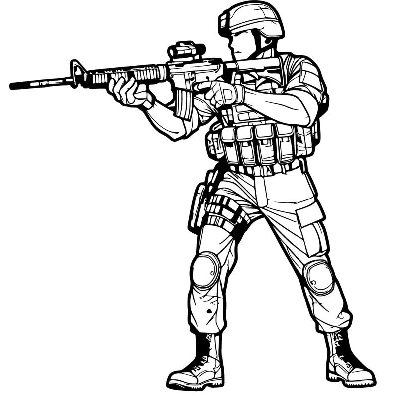 army man full body realistic with gun