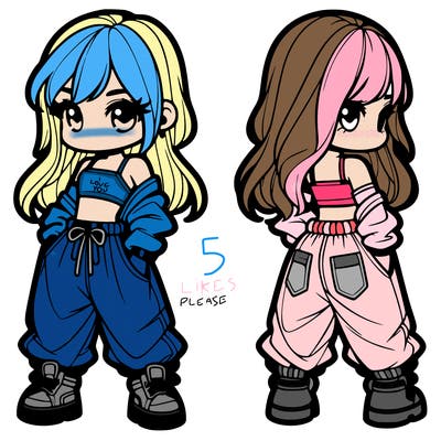 girl in crop top and baggy pants