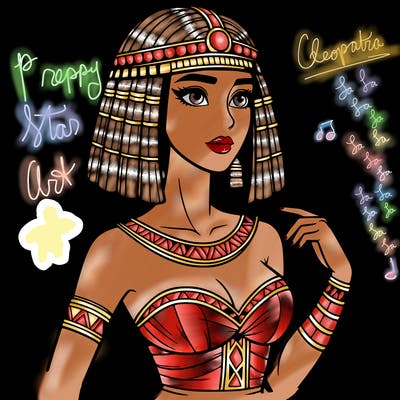 realistic woman wearing a cleopatra costume