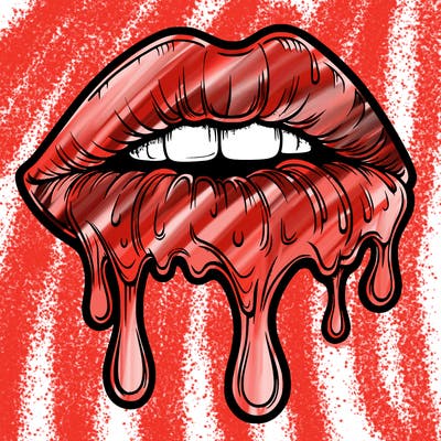 realistic melting lips