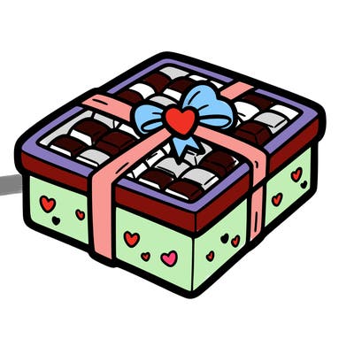 a box of chocolate for valentines day
