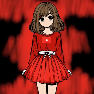 realistic girl with a skirt on