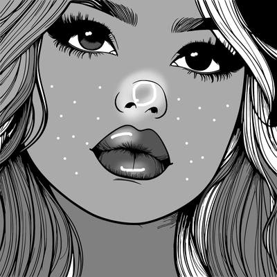 really realistic girl with lips