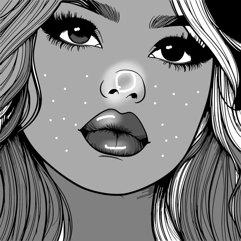 really realistic girl with lips