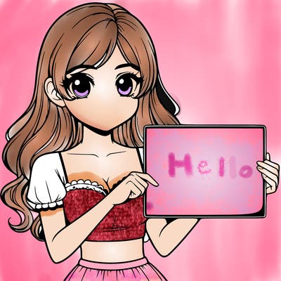 realistic pretty girl holding blank sign