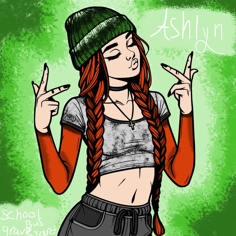 realistic teenage girl with braids and a beanie and crop top doing 🫶🏼