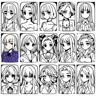 girls that look diffrent anime