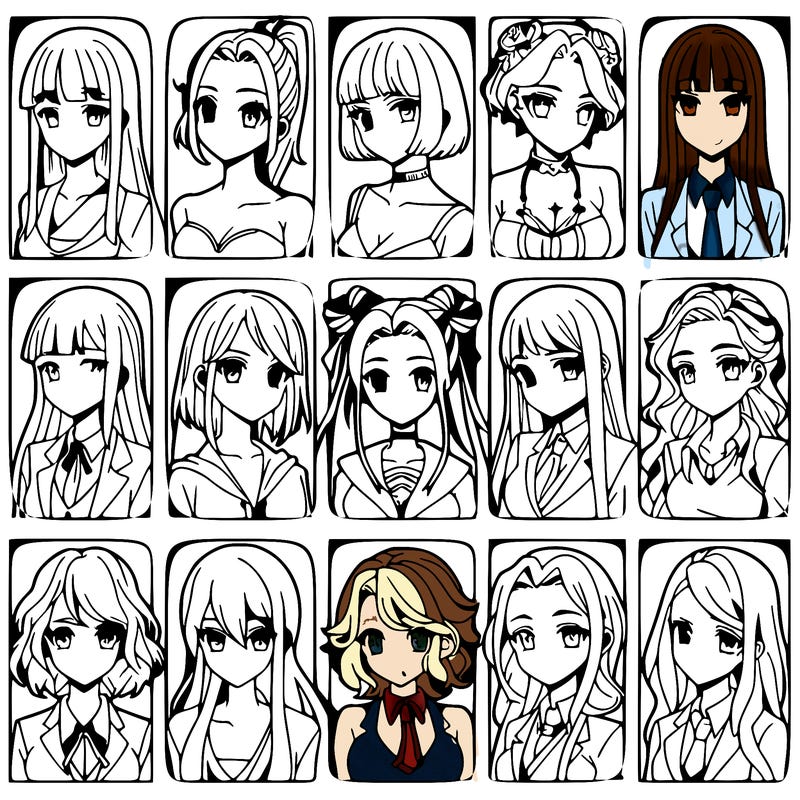 girls that look diffrent anime