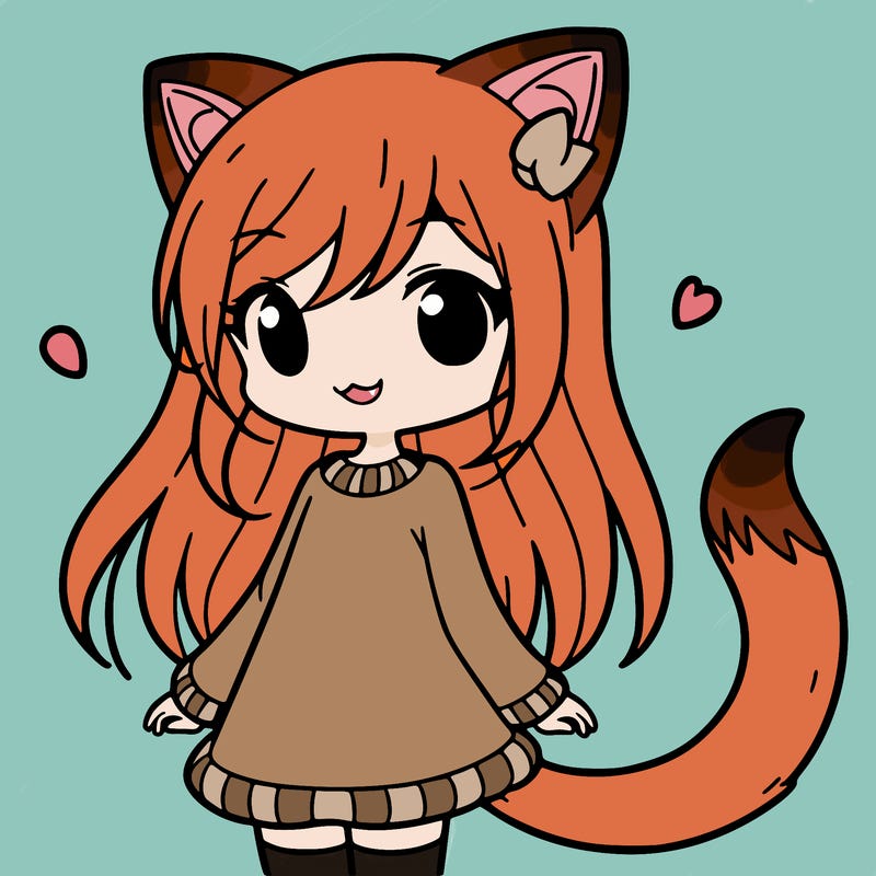 girl with cat ears and tail