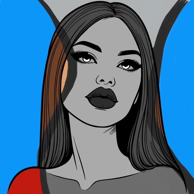 realistic woman with full lips