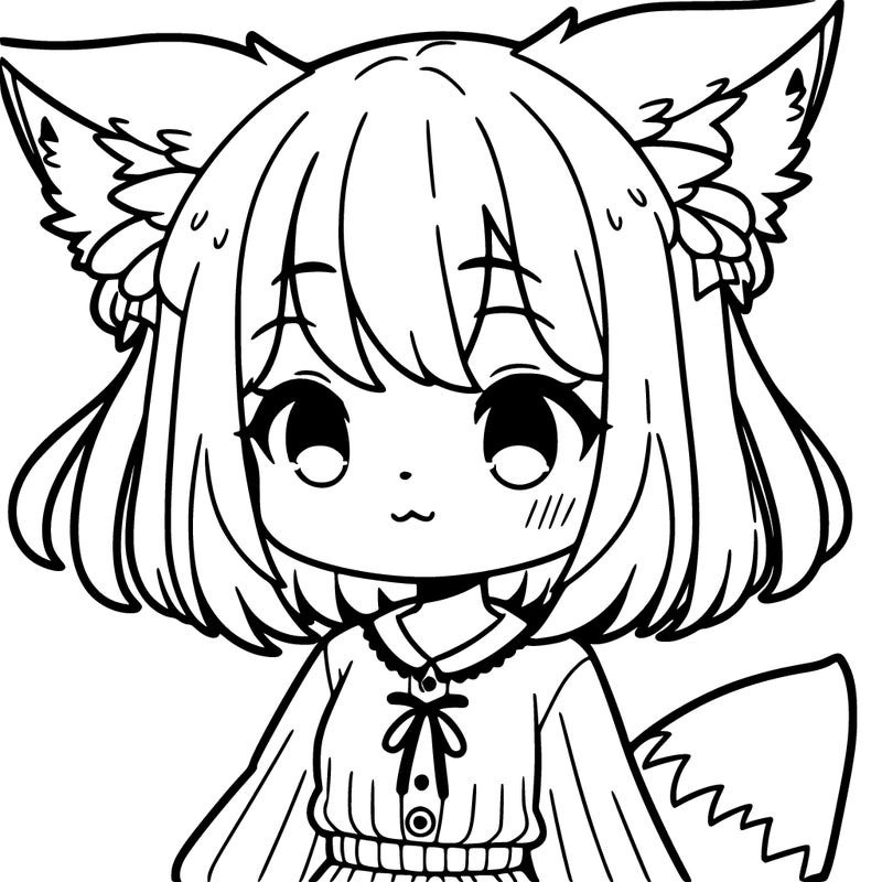 a girl with fox ears