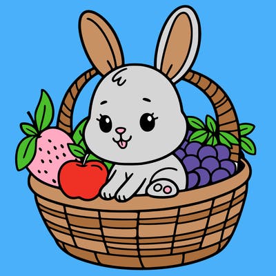 bunny in a fruit basket