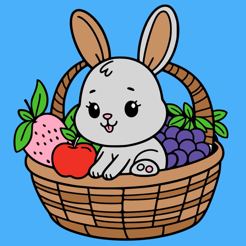 bunny in a fruit basket