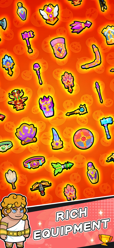 Backpack Fight - Bag Games - Display of various colorful weapons and items available in Backpack Fight Bag Games