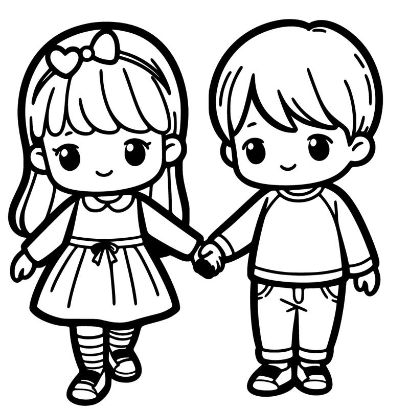 girl holding boy's hand