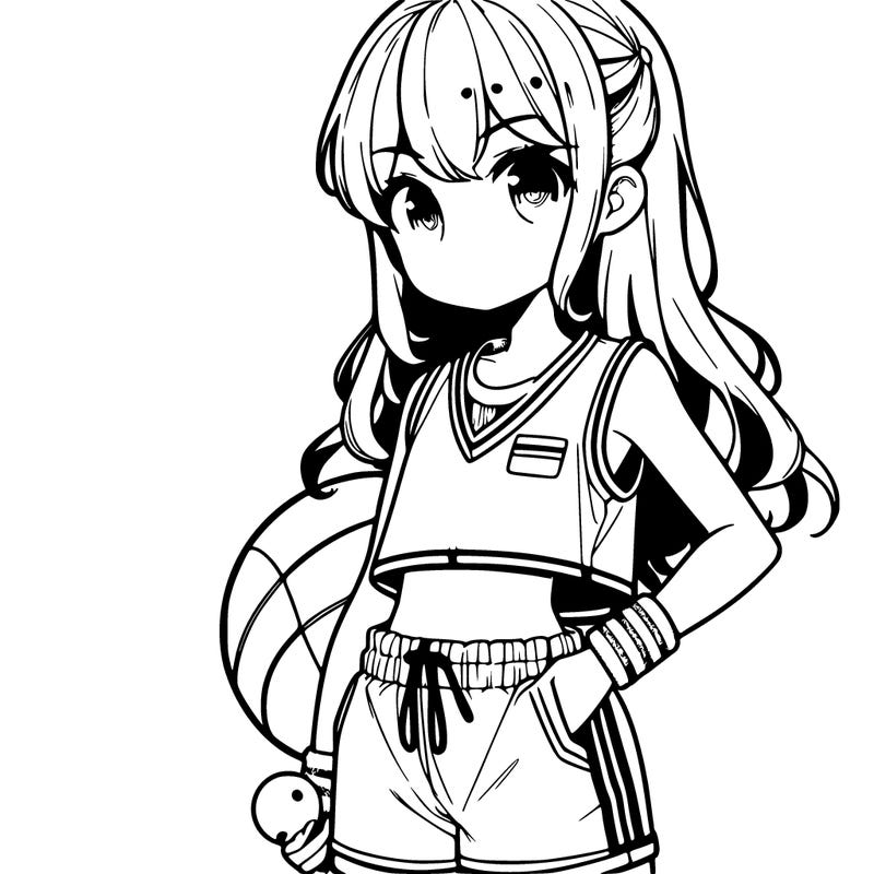 sports anime girl in shorts