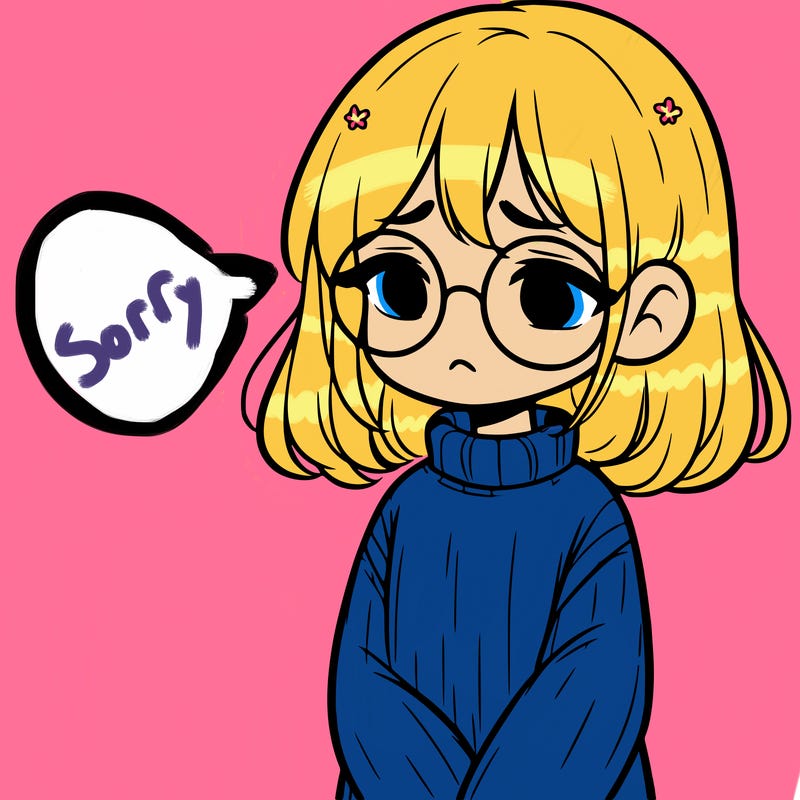 sad girl with glasses in a sweater