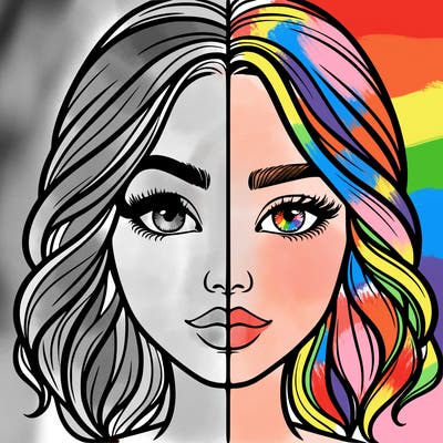 realistic girl split half