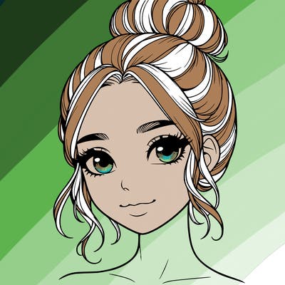 realistic pretty girl with hair in bun