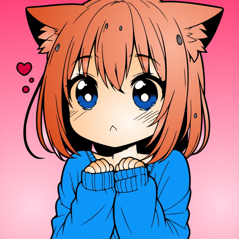 shy anime catgirl